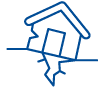 house on cracked ground icon